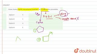 How many cyclic structural isomer of C5H10 are possible [upl. by Issac]