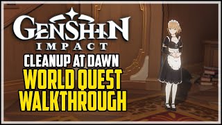 How To Clean The Stains  Genshin Impact  Cleanup At Dawn Quest [upl. by Eilsel]