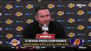 JJ Redick POSTGAME INTERVIEWS  Los Angeles Lakers loss to Phoenix Suns 109105 [upl. by Ciri]