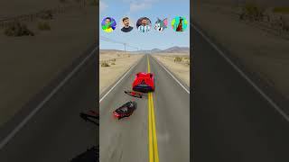 🚘CR7 vs Messi vs MrBeast vs Tom vs Scooby Doo Jump Challenge ⚽️beamngdrive shorts footballplayer [upl. by Haimaj]