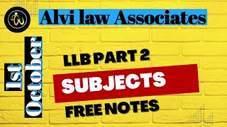 LLB Part2  SyllabusSubjects  Notes and Lectures  starting from 1st of October🥳🥳 [upl. by Novanod]