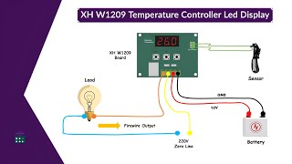 XH W1209 DIY Digital Temperature Thermostat Controller Module Display Sensor boardwiring diy [upl. by Cormac]