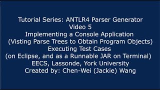 EECS4302 ANTLR4 Parser Generator Tutorial Part 5 [upl. by Sakhuja]