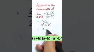 How to Rationalise the denominator  mathstricks rationalisation trendingshorts [upl. by Lenrow]