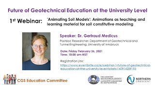 Webinar 1 Animating Soil Models  Future of Geotechnical Education at the University Level [upl. by Warfourd]