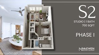 S2  22018  Phase I  Studio  Virtual Tour  McEwen Northside Apartments [upl. by Ahterahs224]