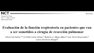 Valoración preoperatoria para resección pulmonar [upl. by Kurtzig]