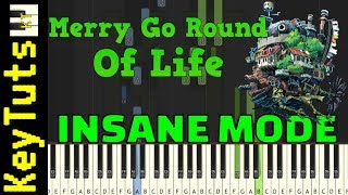 Merry Go Round of Life from Howl’s Moving Castle  Insane Mode Piano Tutorial Synthesia [upl. by Marietta]