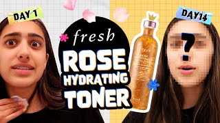 Honest Review 14 days with FRESH Rose amp Hyaluronic Acid Deep Hydration Toner [upl. by Auqinom]