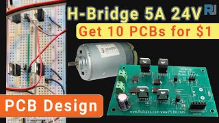 Building HBridge Motor driver using TIP120 TIP125 on breadboard and full PCB Design with Arduino [upl. by Leahcin]