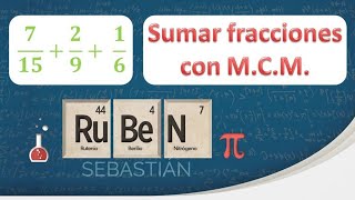 Sumar fracciones con el MCM Denominador común a partir del mínimo común múltiplo [upl. by Aimal60]