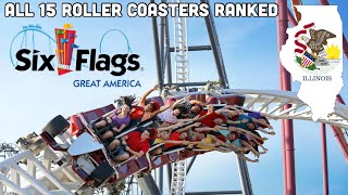 Top 15 Roller Coasters at Six Flags Great America  Gurnee Illinois 2023 [upl. by Lambert]