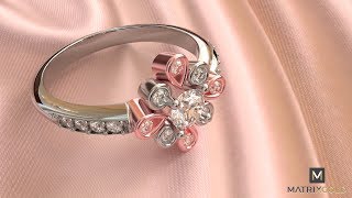 Floral Engagement Ring  MatrixGold Real Case [upl. by Asilrac621]