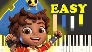 Santiago Of The Sea Theme Song EASY Piano Tutorial [upl. by Yenwat705]