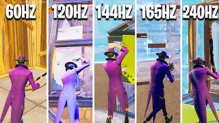 Fortnite 60hz vs 120hz vs 144hz vs 165hz vs 240hz UPDATED [upl. by Ylro]