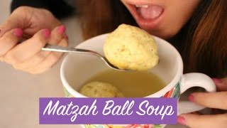 INSTANT MUKBANG Matzah Matzoh Ball Soup [upl. by Yrallam]