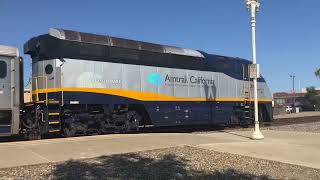 Amtrak passing through Hanford California Railfanning at Hanford California [upl. by Savadove]