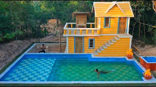 Full Video  120 Days Building Underground twostory House with Gym room amp Swimming Pool [upl. by Ube]