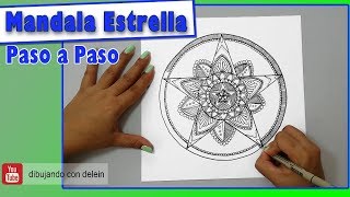 Como dibujar un Mandala Estrella Paso a Paso dibujo fácil [upl. by Leontine]