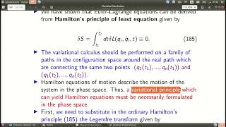 Hamiltons equation from the principle of least action  معادلات هاميلتون من مبدأ الفعل الاصغرى [upl. by Silsbye]