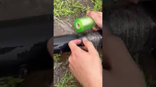 The sealing process of leaking PVC drip irrigation pipes with tape [upl. by Rehpotsrhc276]