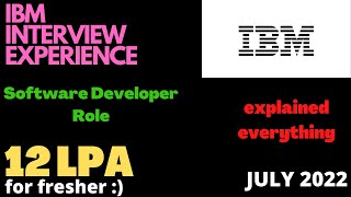 IBM Interview Experience  ISDL  FRESHER 2022  12 LPA [upl. by Blodgett]