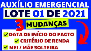 ATENÃ‡ÃƒO AUXÃLIO EMERGENCIAL 2021  3 MUDANÃ‡AS ANUNCIADAS INÃCIO DO PAGTO MEI MÃƒE SOLTEIRA [upl. by Assener31]