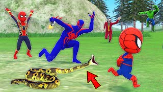 team spider man vs bad guy joker ► spiderman 2099 Rescue kid SpiderMan from snake funny animation [upl. by Patti]