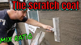 How To Apply Scratch Coat Render Sand Cement Plaster [upl. by Eerbua]