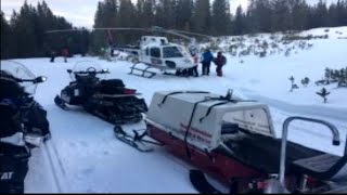 Injured snowmobiler flown to safety near West Yellowstone [upl. by Ecyob]