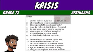 Krisis deur Elizabeth Eybers Grade 12 Afrikaans [upl. by Norda]