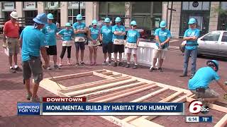 Monument Circle shut down for Habitat build [upl. by Norri]