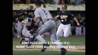 2001 ALDS Game 3 YankeesAs WABC Radio Jeter Flip Game [upl. by Leoine125]