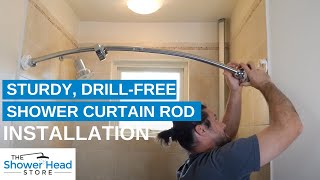 Installing A Sturdy Shower Curtain Rod Drill Free Tension Free [upl. by Sadonia]