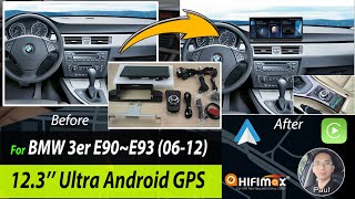 123 Ultra BMW 3 Series E90 E91 E92 E930612 Android 13 GPS Screen CarPlay Android Auto iDrive [upl. by Eph]