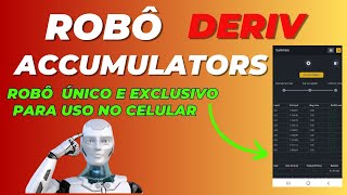 ROBO ACCUMULATORS DERIV  ÚNICO E EXCLUSIVO ROBO PARA LUCRO NO ACUMULADORES botbinary [upl. by Marsden178]