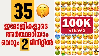 35 ഇമോജികളുടെ അര്‍ത്ഥമറിയാം വെറും 2 മിനിറ്റില്‍  Whats app emoji meanings Malayalam [upl. by Amrac113]