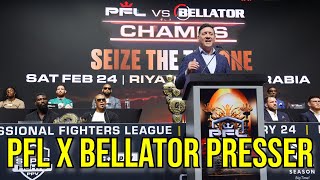 PFL vs Bellator Champions Press Conference amp FaceOffs [upl. by Yelnats299]