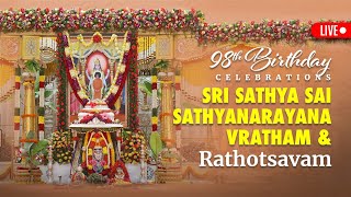 Sri Sathya Sai Sathyanarayana Vratham amp Rathotsavam  Nov18 2023  Morning  Live Prasanthi Nilayam [upl. by Odicalp]