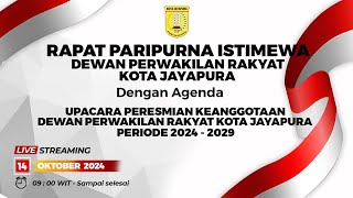 🔴LIVE🔴RAPAT PARIPURNA ISTIMEWA DEWAN PERWAKILAN RAKYAT KOTA JAYAPURA [upl. by Aynotak39]