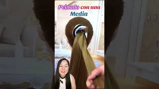 No puedo creerlo Con una media podrás hacer este hermoso peinado 😍😍 ideas calcetines tips [upl. by Nuhsar]