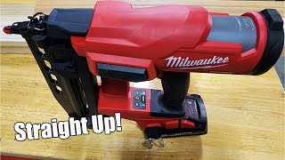 Milwaukee Tool M18 FUEL 16ga Straight Finish Nailer Review Model 302020 [upl. by Ihcur]