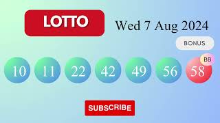 Lotto Draw Results on Wed 7 Aug 2024 The National Lottery UK [upl. by Diskson]