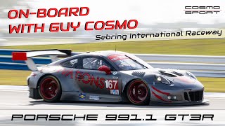 OnBoard with Guy Cosmo 2016 Porsche 9911 GT3R  Sebring International Raceway [upl. by Annaira]