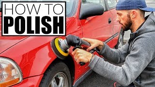 How To Polish A Car w Harbor Freight DA Polisher  Car Detailing and Paint Correction [upl. by Tollman]