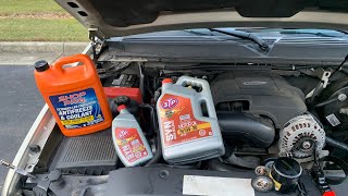 Changing oil  oil filter and thermostat on 2007 Chevy Tahoe [upl. by Tila238]