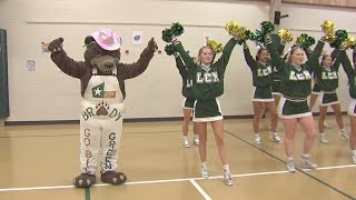 DAYBREAK PEP RALLY  LCM students get ready for Friday nights playoff game against Lindale Hill Hi [upl. by Hadnama569]