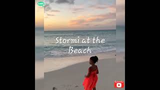 Kylie Jenner amp Travis Scott Daughter Stormi Webster Writing Her Name in the Sand on the Beach [upl. by Warga]