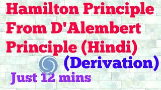 hamilton principle from dalembert principle hindi [upl. by Aihseit]