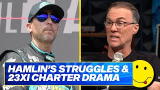 Denny Hamlin struggles in playoffs amidst 23XI Charter Deal drama  Harvicks Happy Hour [upl. by Seldan]